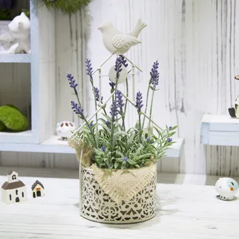 

ZAKKA Simulation Succulent European Metal Technology Flowerpot Microlandschaft Iron Art Bird Pot Culture Office Home Decor