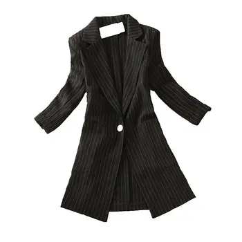 Women Suit Striped Jackets Formal Blazers fashion Women office lady Long Slim Spring Autumn small suit 
Women Suit Striped Jackets Formal Blazers fashion Women office lady Long Slim Spring Autumn small suit