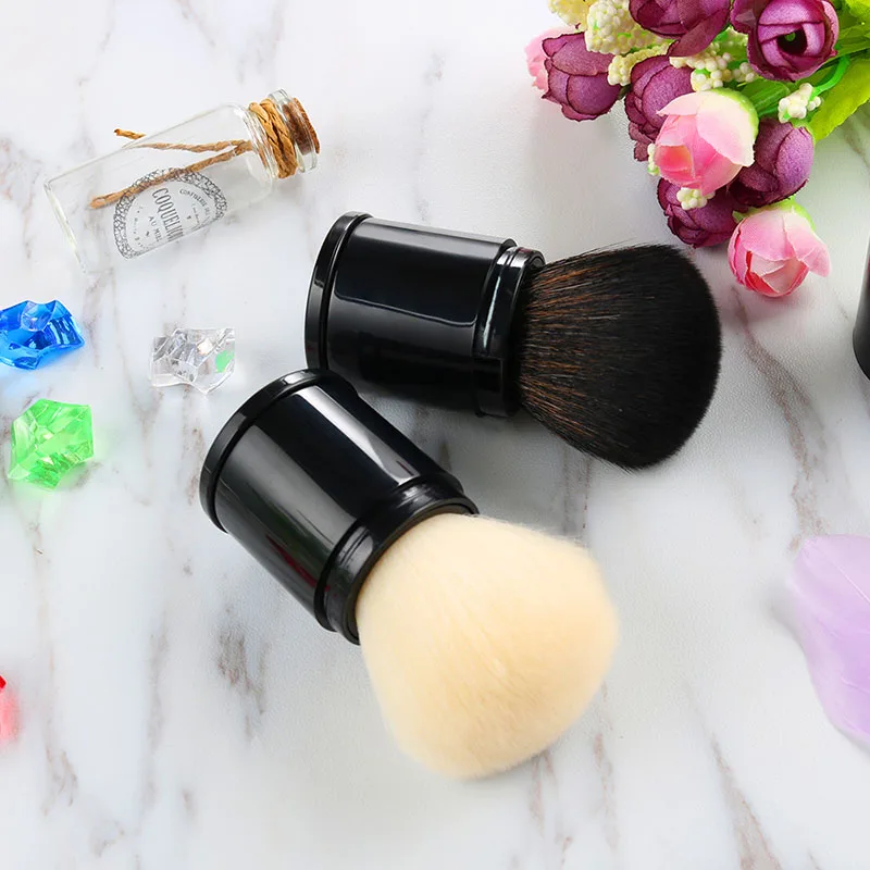 1pcs Black Retractable Makeup Brushes Big Powder Foundation Blusher Concealer Cream Kabuki Brush (16)