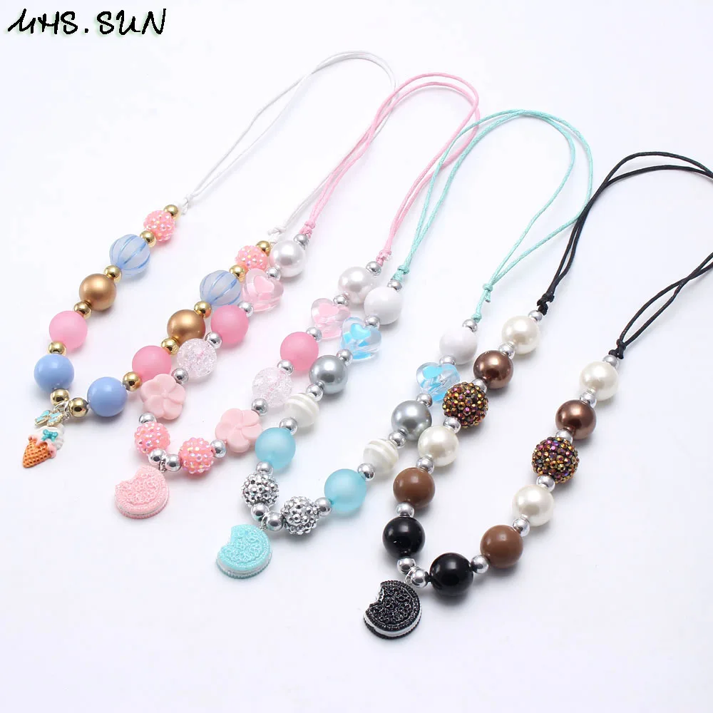 MHS.SUN pink/black/blue biscuit baby beaded necklace jewelry cookie pendant chunky bubblegum necklace adjust rope for girls 1pc
MHS.SUN pink/black/blue biscuit baby beaded necklace jewelry cookie pendant chunky bubblegum necklace adjust rope for girls 1pc
