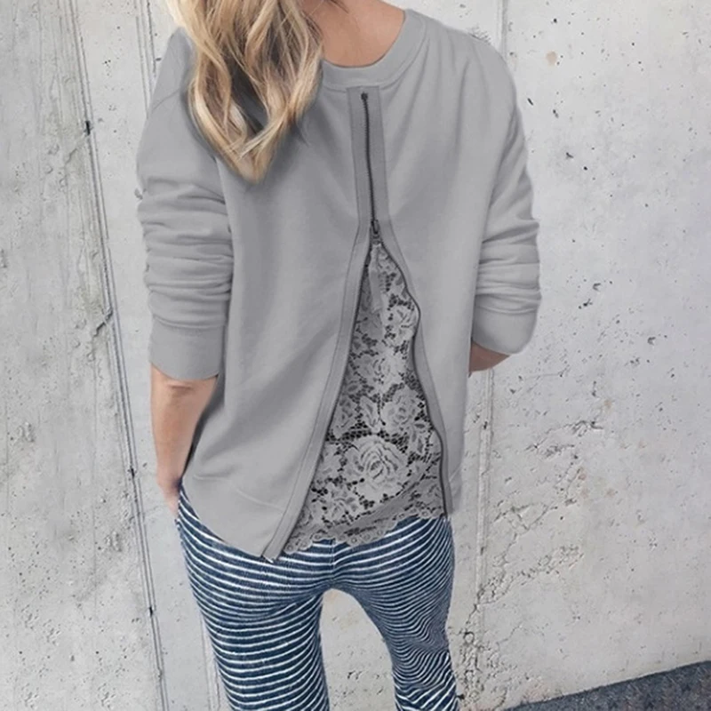 Women Long Sleeve Slim T-Shirt Autumn Spring 2019 Hot Sale Sexy Back Zipper Lace Tops Female Pullovers Poleras Mujer Moda
Women Long Sleeve Slim T-Shirt Autumn Spring 2019 Hot Sale Sexy Back Zipper Lace Tops Female Pullovers Poleras Mujer Moda