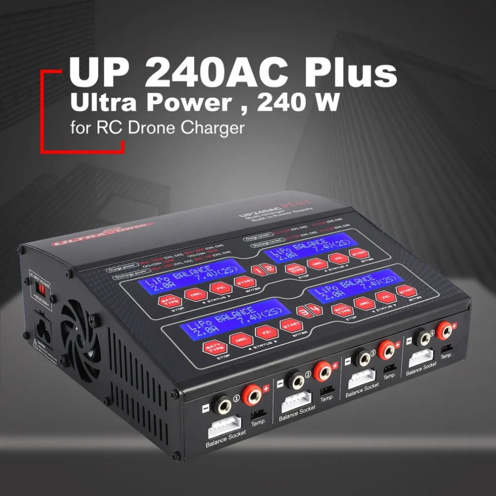 Ultra Power UP240AC Plus 240 W 4 Doors Lilo/LiPo/LiFe/ NiMH/NiCD/Pb Battery Multi Balance Charger/Discharger for RC Drone
Ultra Power UP240AC Plus 240 W 4 Doors Lilo/LiPo/LiFe/ NiMH/NiCD/Pb Battery Multi Balance Charger/Discharger for RC Drone