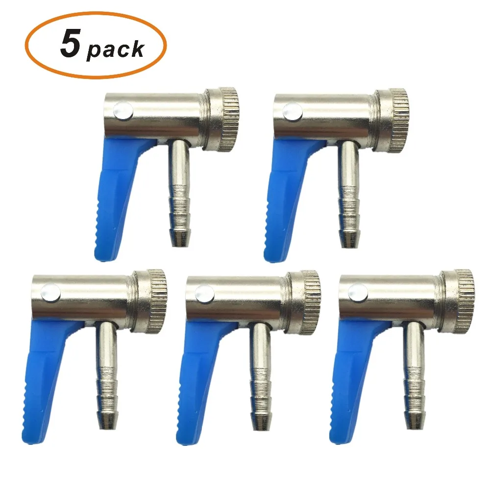 Pack of 5 Thumb-Lock Air Chuck Hose Barb 6mm For Motor Vehicles Motorcycle Tyre Inflating Clip-on Quick Connector Nickle Plated 
Pack of 5 Thumb-Lock Air Chuck Hose Barb 6mm For Motor Vehicles Motorcycle Tyre Inflating Clip-on Quick Connector Nickle Plated