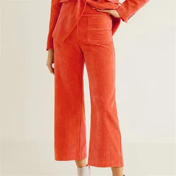 Women Coral red wide leg pants pockets zipper fly design office wear full length trousers female casual ankle length pantalones
Women Coral red wide leg pants pockets zipper fly design office wear full length trousers female casual ankle length pantalones