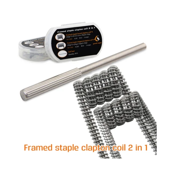 8pcs/pack Original Geekvape Framed Staple Clapton Coil 2 in 1 RDA RTA RDTA Atomizer Tank DIY Coil Electronic Cigarette Accessory
8pcs/pack Original Geekvape Framed Staple Clapton Coil 2 in 1 RDA RTA RDTA Atomizer Tank DIY Coil Electronic Cigarette Accessory