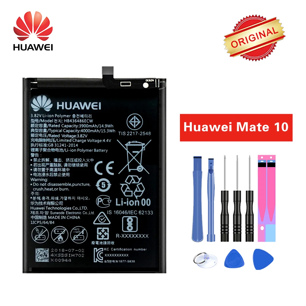 Оригинальный аккумулятор HB436486ECW для Huawei mate 10/ Mate 10 pro/ Pro lite/ X/ P20 ALP AL00 батарея 3900/4000