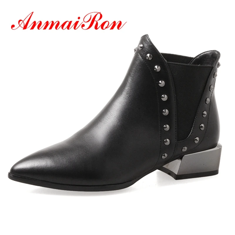 AnmaiRon New Arrival women pointed toe slip-on ankle boots lady fashion square heel botas mujer Size 34-39 ZYL1262
AnmaiRon New Arrival women pointed toe slip-on ankle boots lady fashion square heel botas mujer Size 34-39 ZYL1262