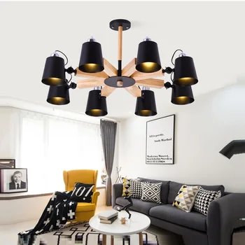 Modern LED Chandelier With Iron Lampshade For Living Room Nordic Wooden Lustres Wood Foyer Chandelier Lighting
Modern LED Chandelier With Iron Lampshade For Living Room Nordic Wooden Lustres Wood Foyer Chandelier Lighting