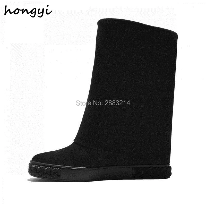 Round Toe Women Platform Knee High Boots Suede Metal Toe Hidden Wedge Lady Motorcycle Boots Slip-on Rome Style Woman Shoes
Round Toe Women Platform Knee High Boots Suede Metal Toe Hidden Wedge Lady Motorcycle Boots Slip-on Rome Style Woman Shoes