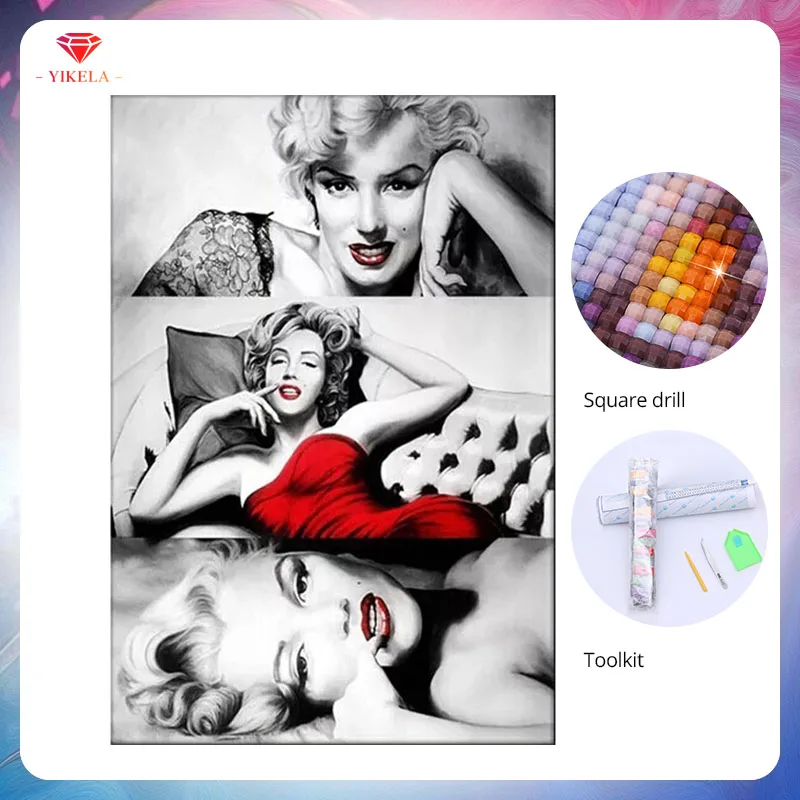 YIKELA 5D Marilyn Monroe Decorative Painting Diamond Painting Embroidery DIY Full Drill Mosaic Painting Cross Stitch Wall Decor
YIKELA 5D Marilyn Monroe Decorative Painting Diamond Painting Embroidery DIY Full Drill Mosaic Painting Cross Stitch Wall Decor