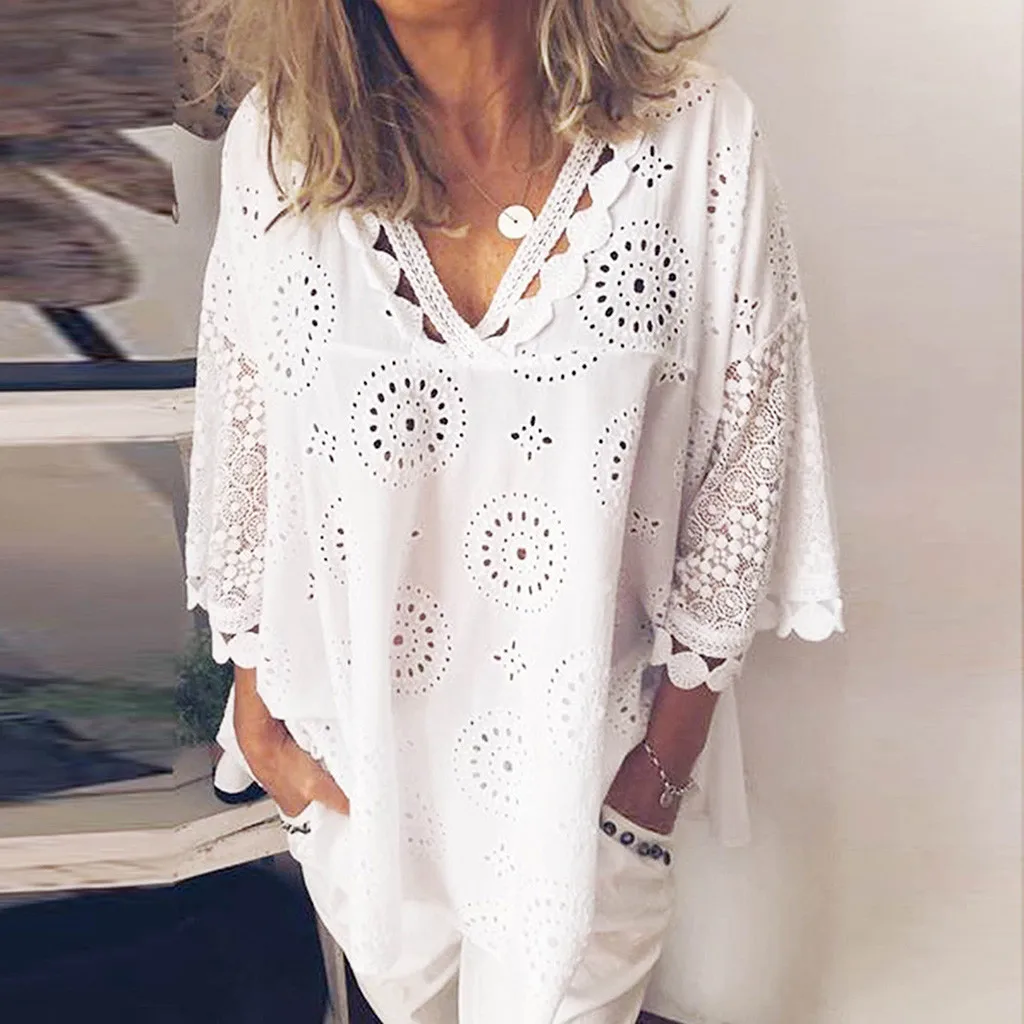 Plus Size Summer Womens Tops And Blouses Woman Clothes 2019 Vintage White Flare Sleeve V Neck Blouse Women Tunic Ladies Tops
Plus Size Summer Womens Tops And Blouses Woman Clothes 2019 Vintage White Flare Sleeve V Neck Blouse Women Tunic Ladies Tops