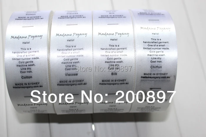 customized labels 1000pcs per roll garment care label instruction printed tag in satin or non woven
customized labels 1000pcs per roll garment care label instruction printed tag in satin or non woven