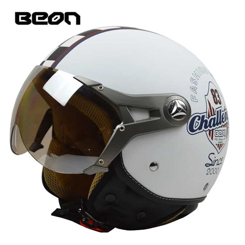 

BEON Motorcycle Helmet Half Face Goggles Visor Vintage Motorbike Electric Bicycle Protective Helmet
