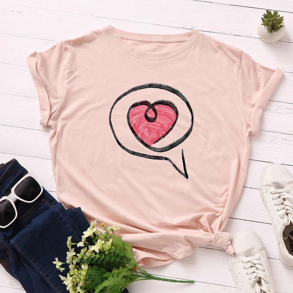 Women Tshirt Graphic Tees Plus Size 100% Cotton Love Circle Print T Shirt Tops Short Sleeve Girl Summer Tee Top Shirts Clothes
Women Tshirt Graphic Tees Plus Size 100% Cotton Love Circle Print T Shirt Tops Short Sleeve Girl Summer Tee Top Shirts Clothes