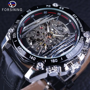 Forsining Mechanical Steampunk Wristwatch Men Military Sport Watch Silver Transparent Skeleton Automatic Creative Watch Clock
Forsining Mechanical Steampunk Wristwatch Men Military Sport Watch Silver Transparent Skeleton Automatic Creative Watch Clock