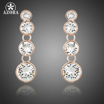 AZORA Rose Gold Color String Round Austrian Rhinestones Simple Fashion Earrings TE0213
AZORA Rose Gold Color String Round Austrian Rhinestones Simple Fashion Earrings TE0213