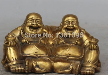 xd 00510 10CM Chinese Bronze Two Happy Laugh Maitreya Buddha Wealth Yuanbao Bead Statue
xd 00510 10CM Chinese Bronze Two Happy Laugh Maitreya Buddha Wealth Yuanbao Bead Statue