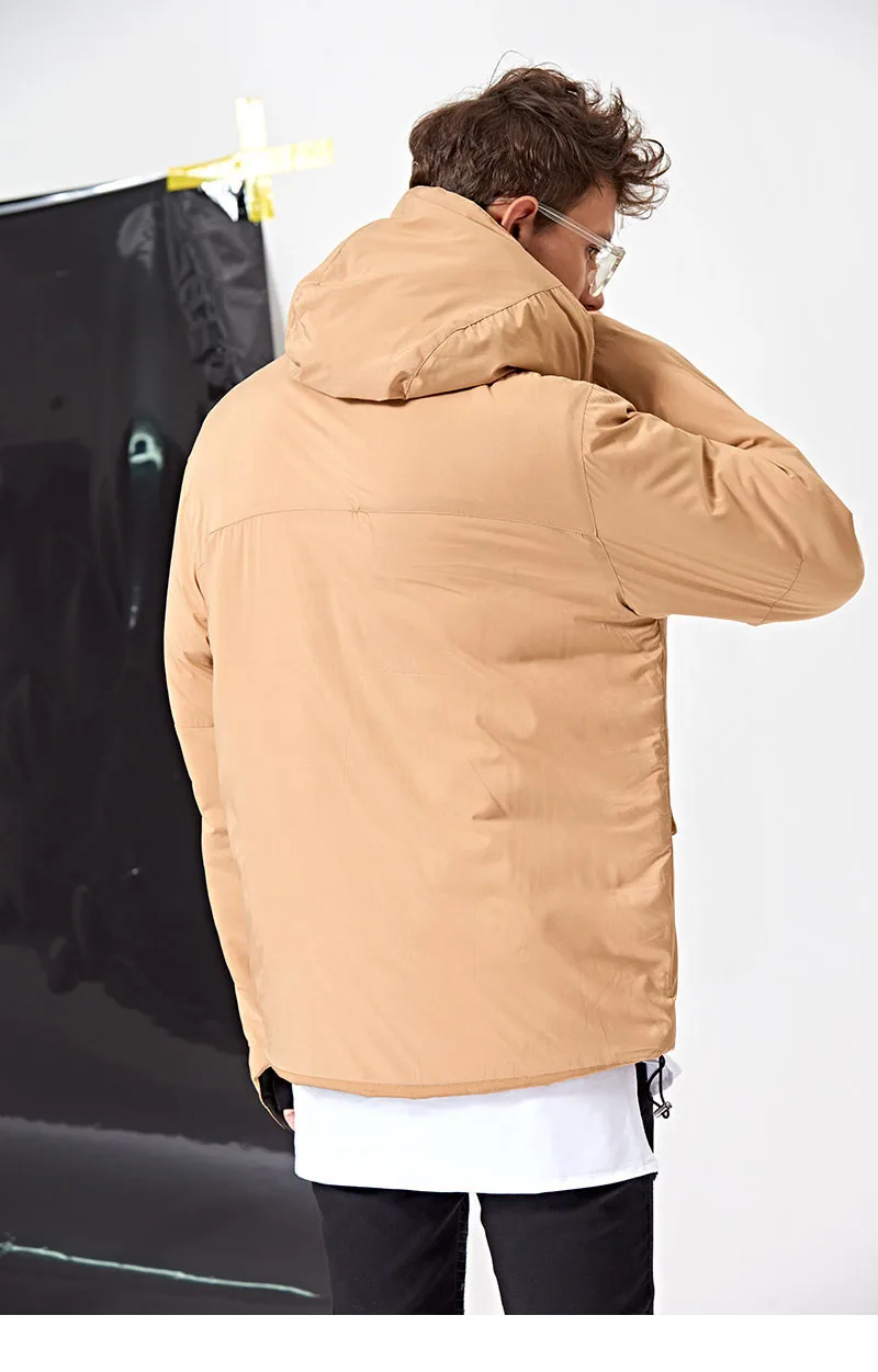 Aolamegs Down Jacket Men Solid Thick Hooded Winter Jacket Men Stand Collar Couple Parkas Casual Windproof Coat Mens Winter Brand (24)
