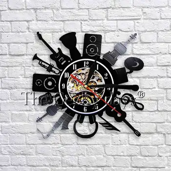 Music Themed Vinyl Record Wall Clock Handmade Wall Art Decor Guitar Instrument Wall Clock Watches Gift For Music Lover
Music Themed Vinyl Record Wall Clock Handmade Wall Art Decor Guitar Instrument Wall Clock Watches Gift For Music Lover