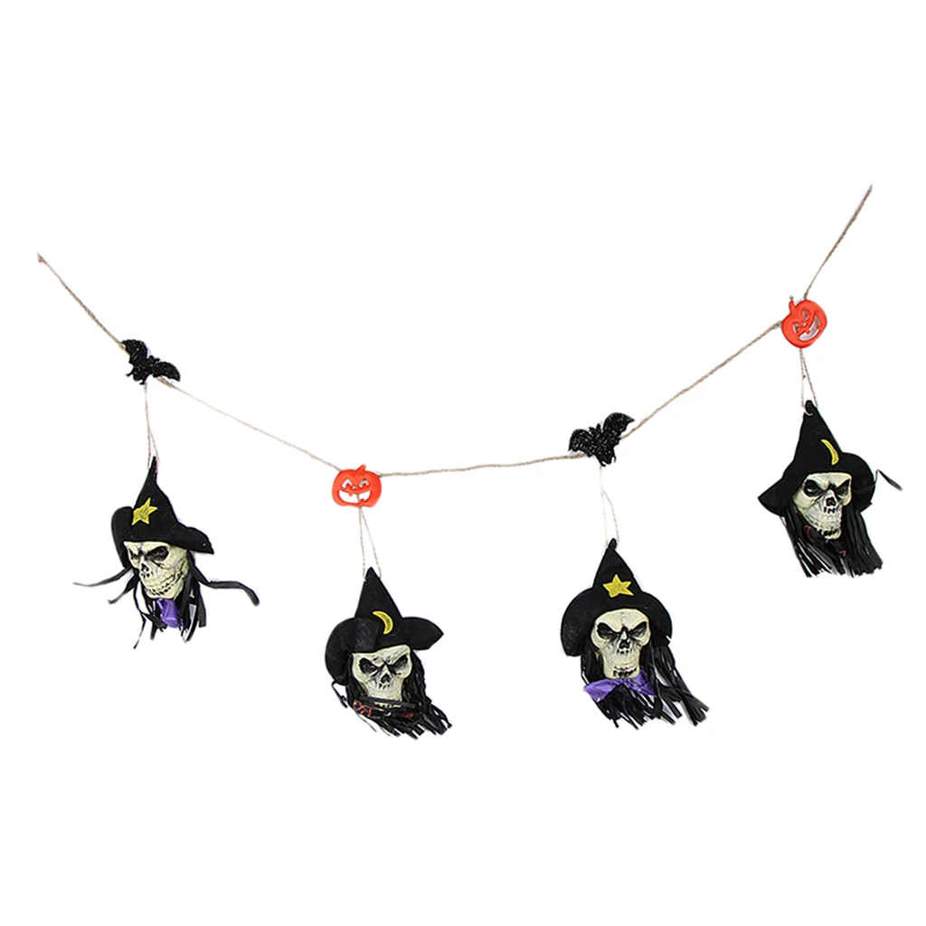 Halloween Skull Skeleton Banner Hanging Garland Party Decoration