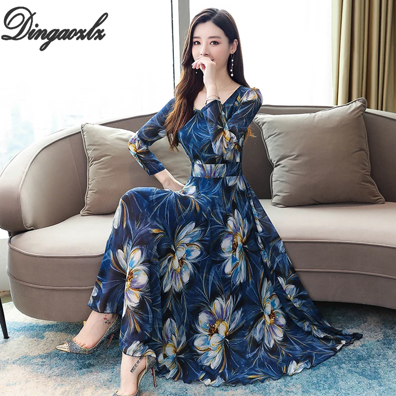 Dingaozlz Autumn 2019 New Plus size Women dress Long Sleeve Printed dress Bohemia Floral Chiffon Dress Vestidos
Dingaozlz Autumn 2019 New Plus size Women dress Long Sleeve Printed dress Bohemia Floral Chiffon Dress Vestidos