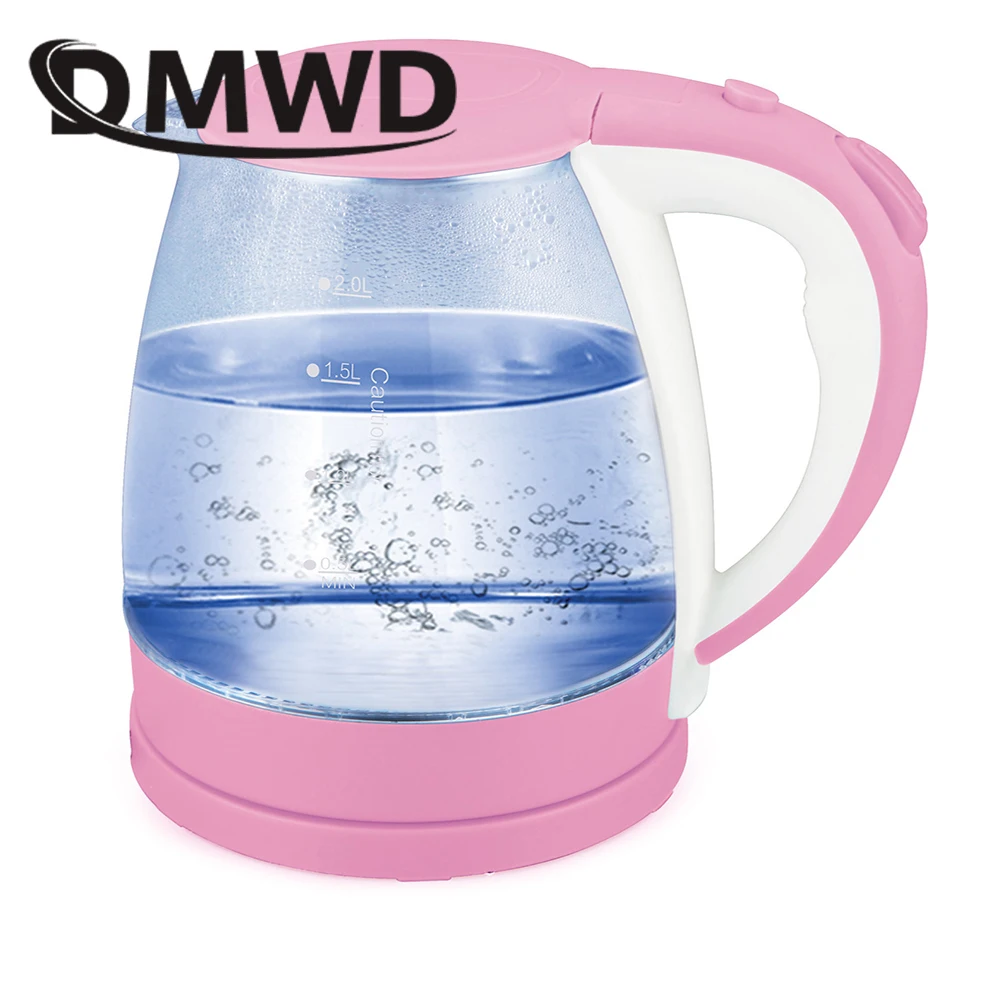 DMWD 2L синий свет прозрачный стеклянный горшок Электрический чайник из