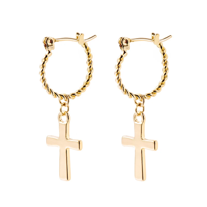 SRCOI Bohemia Small Cross Twist Hoop Earrings Geometric Circle Jewelry Brincos Charm Earring Gold Color Huggie Pendient Mujer
SRCOI Bohemia Small Cross Twist Hoop Earrings Geometric Circle Jewelry Brincos Charm Earring Gold Color Huggie Pendient Mujer