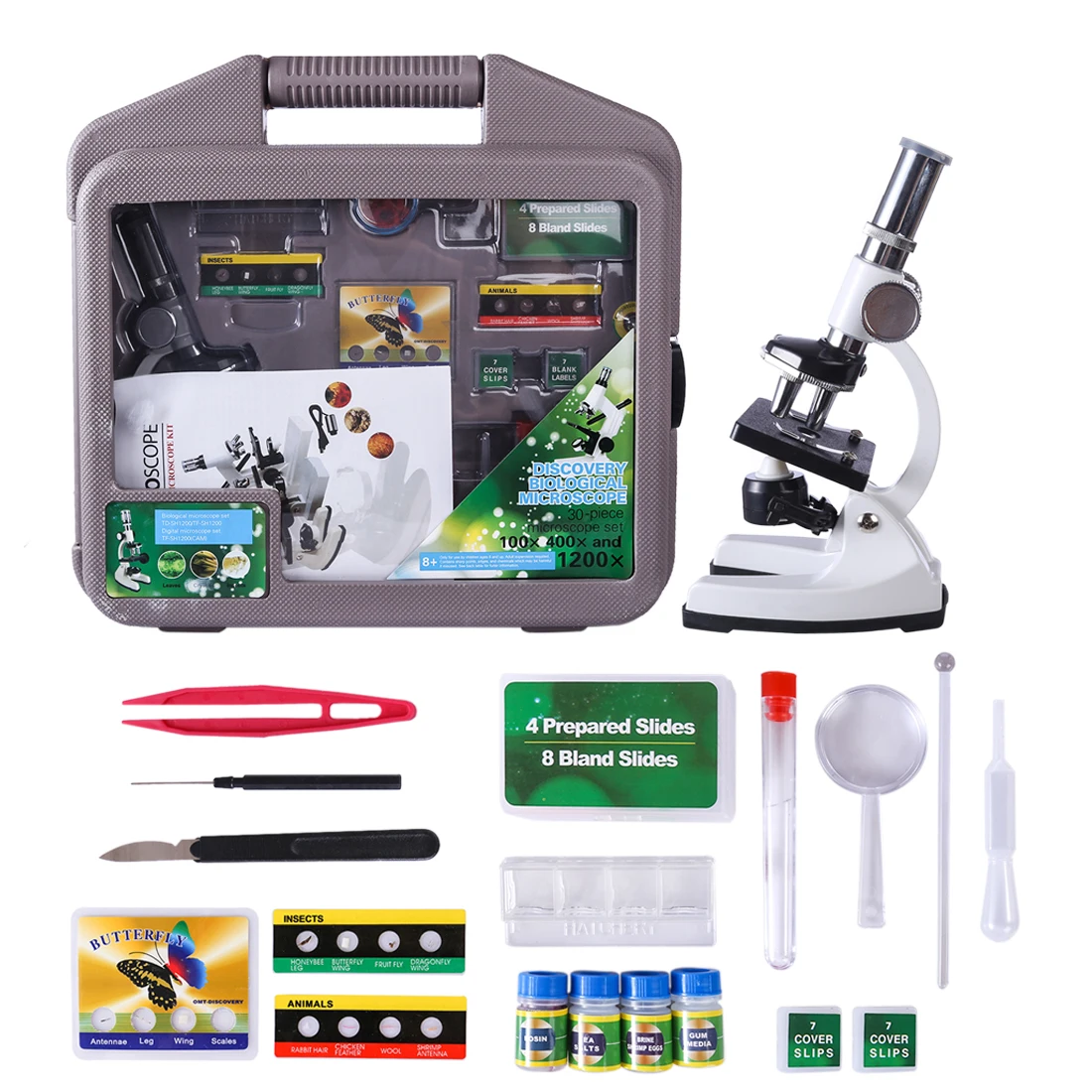 Student Laboratory Handling 1200 Times Children Metal Microscope Tool Kit Science Educational Set - English Version
Student Laboratory Handling 1200 Times Children Metal Microscope Tool Kit Science Educational Set - English Version