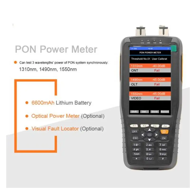 Портативный Измеритель оптической мощности Обнаружение сети PON TM70B 1310/1490/1550