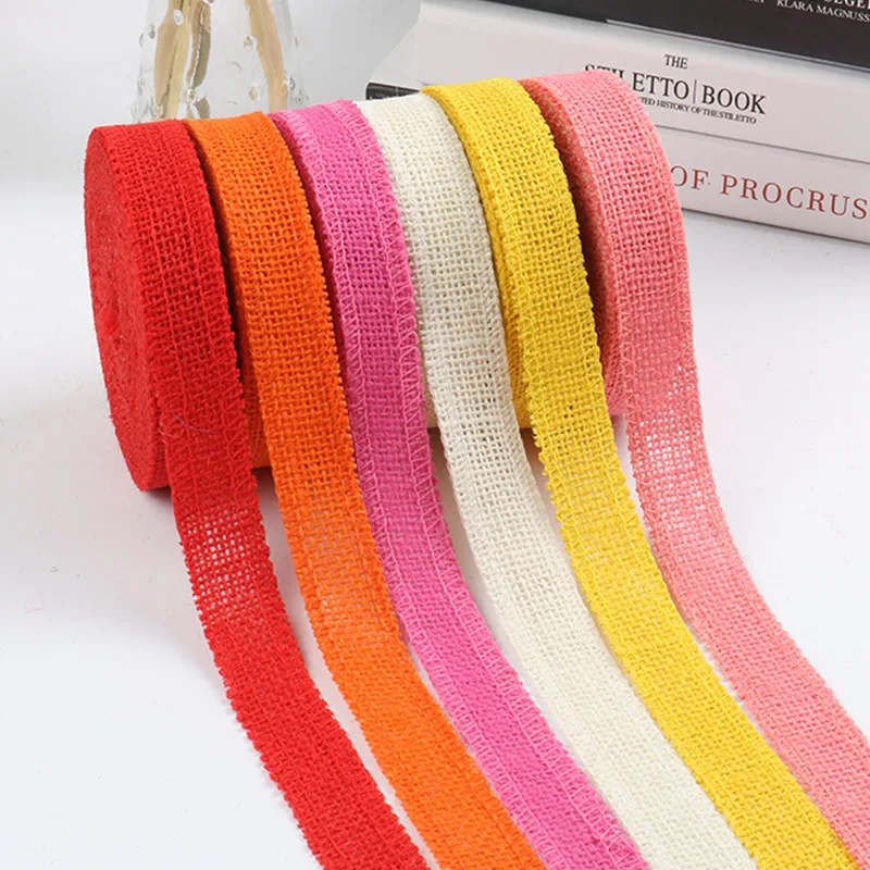 2.5CM 5m/roll Colored Linen Roll Handmade DIY Burlap Roll Wedding Decoration Party Craft Supplies Festival Gift Packaging
2.5CM 5m/roll Colored Linen Roll Handmade DIY Burlap Roll Wedding Decoration Party Craft Supplies Festival Gift Packaging