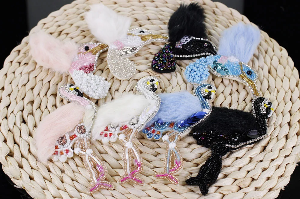 Handmade Rhinestone beaded Patches,white blue pink Flamingo Sew on Crystal pearl patch for clothing beading Applique cute patch
Handmade Rhinestone beaded Patches,white blue pink Flamingo Sew on Crystal pearl patch for clothing beading Applique cute patch