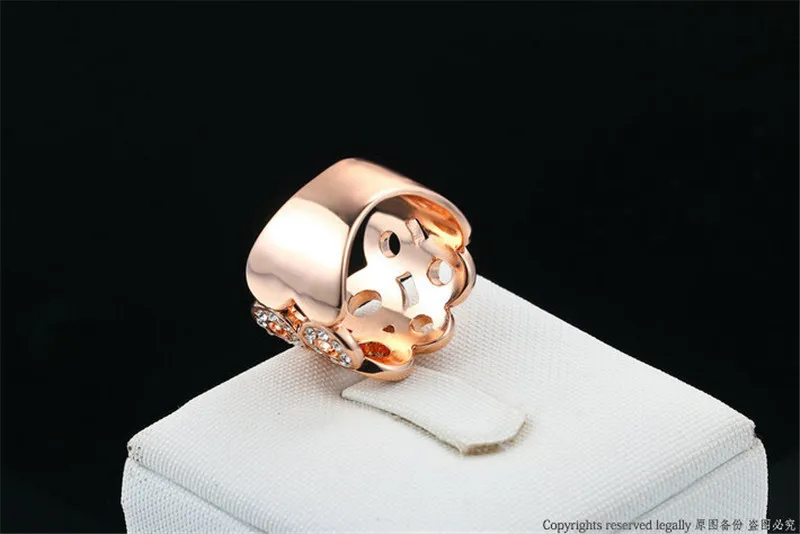 Unique Design Hollow Circles Ring Rose Gold Color Silver Ring for Women Trendy Party Wedding Band Jewelry Anillos Bijoux dm091 (5)