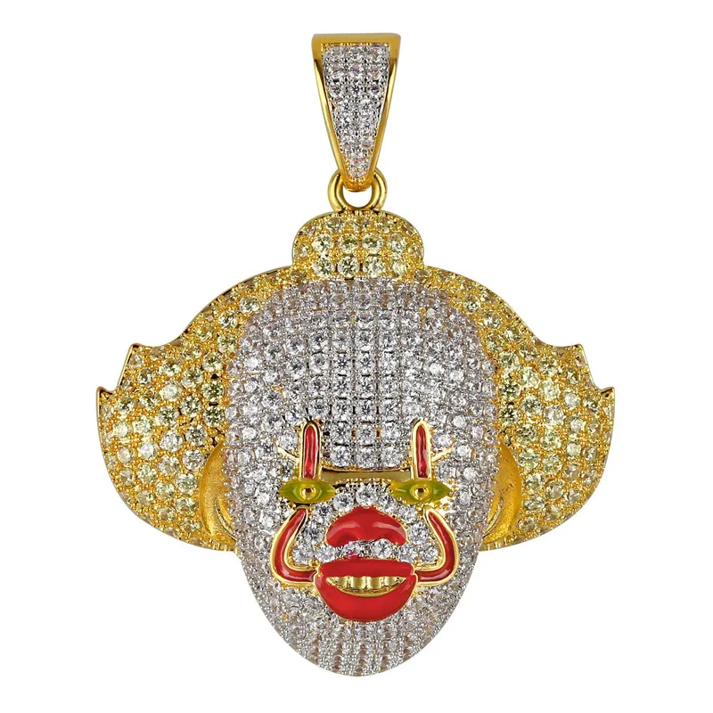 OMYFUN Funny Cartoon Clown Face Pendant Two Tone Color Men Accessory Bling Pendants Necklaces Men's Full Zircon Hip Hop Jewelry
OMYFUN Funny Cartoon Clown Face Pendant Two Tone Color Men Accessory Bling Pendants Necklaces Men's Full Zircon Hip Hop Jewelry