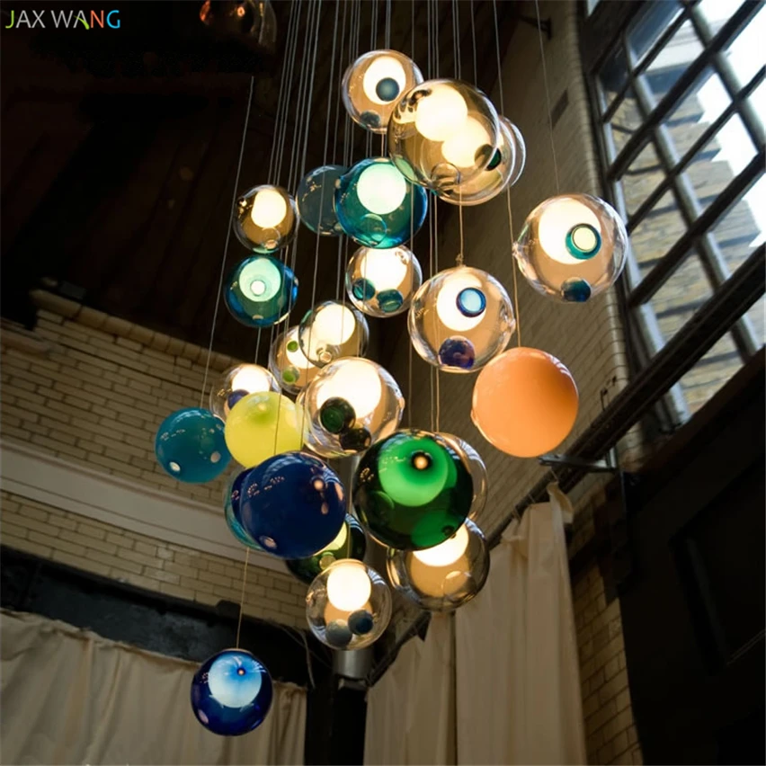 Designer Led Restaurant Color LED Pendant Lights Crystal Glass Ball Duplex Staircase Living Room Light Villa Bubble Hanging Lamp
Designer Led Restaurant Color LED Pendant Lights Crystal Glass Ball Duplex Staircase Living Room Light Villa Bubble Hanging Lamp