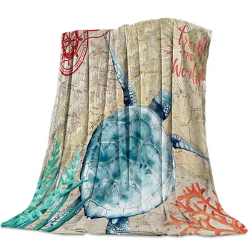 Nautical Theme Turtle Retro Map Pattern Throw Blanket Soft Warm Microfiber Blanket
Nautical Theme Turtle Retro Map Pattern Throw Blanket Soft Warm Microfiber Blanket