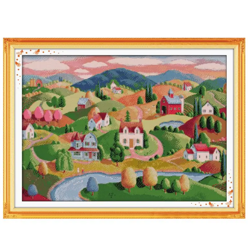 Village DIY Handmade Needlework Counted 14CT Printed Cross Stitch Embroidery Kit Set Home Decoration
Village DIY Handmade Needlework Counted 14CT Printed Cross Stitch Embroidery Kit Set Home Decoration