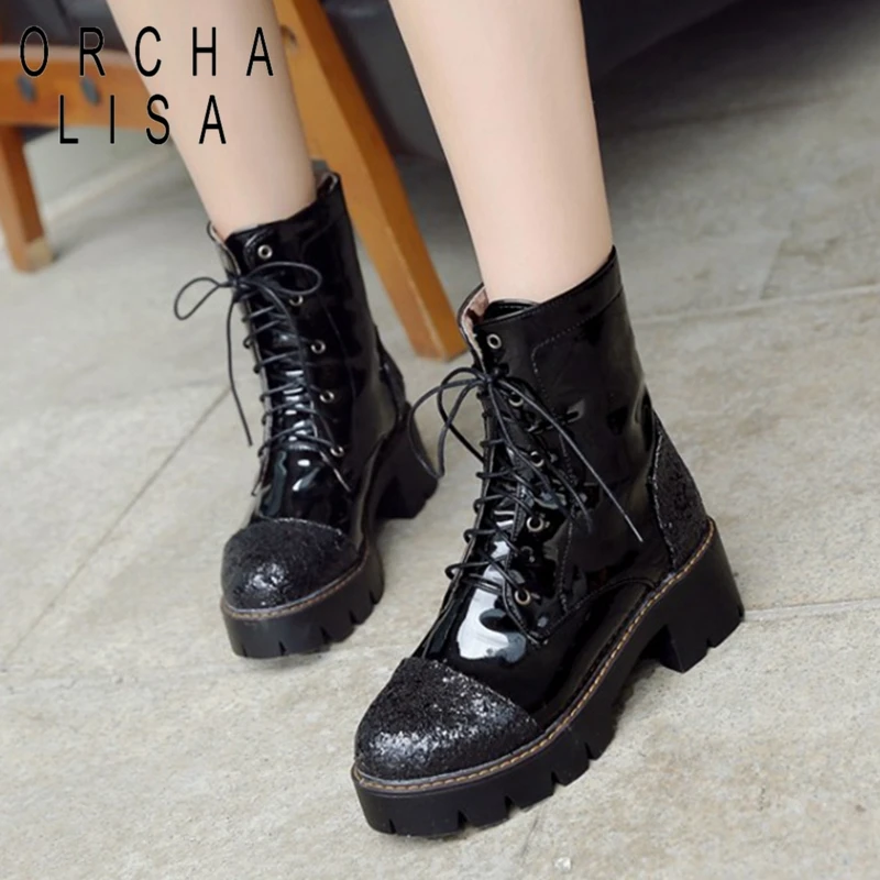 ORCHA LISA women western boots women Bling lace up biker boots cowboy boots women black Autumn Winter Botas Mujer C819
ORCHA LISA women western boots women Bling lace up biker boots cowboy boots women black Autumn Winter Botas Mujer C819