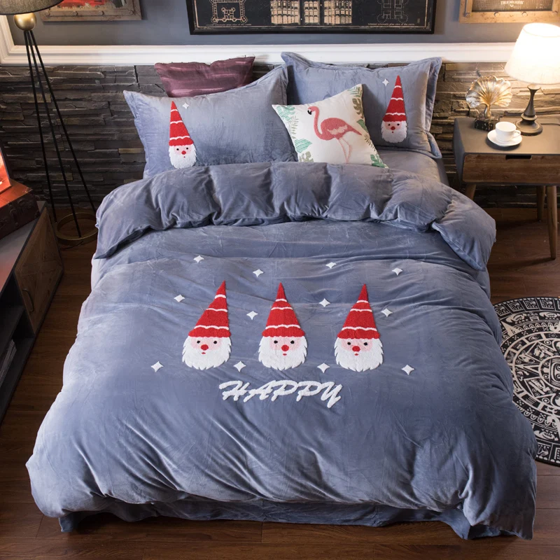Silver Grey Solid Color + Christmas Home Textile Bedclothes High-Quality 4pc Bedding Set Christmas Decor Holiday Gift Christmas
Silver Grey Solid Color + Christmas Home Textile Bedclothes High-Quality 4pc Bedding Set Christmas Decor Holiday Gift Christmas