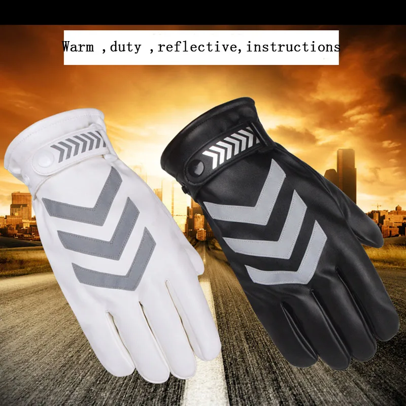 Winter Warm Waterproof Glove Traffic Police Safety Hi-Vis Reflective Gloves