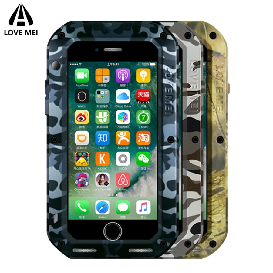 Love Mei Camouflage Metal Armor Shockproof Case For iPhone 7 8 Plus Waterproof Cover Aluminum Outdoor Case For iPhone7 8 7Plus
Love Mei Camouflage Metal Armor Shockproof Case For iPhone 7 8 Plus Waterproof Cover Aluminum Outdoor Case For iPhone7 8 7Plus