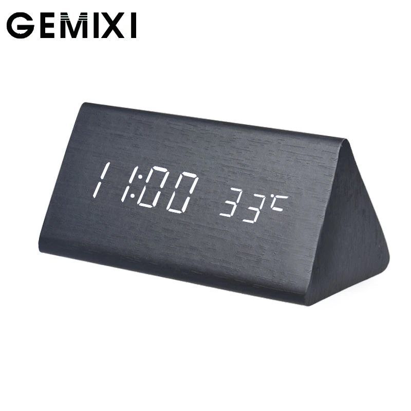 Wooden LED Alarm Clocks Temperature Electronic Clock Sounds Control Digital LED Display Desktop Calendar Table clock 1O23
Wooden LED Alarm Clocks Temperature Electronic Clock Sounds Control Digital LED Display Desktop Calendar Table clock 1O23