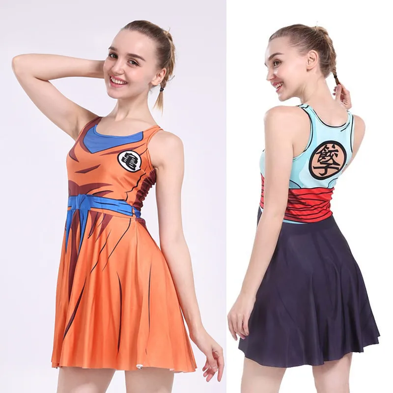 Sexy Girl Summer Dress Dragon Ball Cosplay Son Goku Vegeta Reversible Sleeveless Skater Women Pleated One-Piece Dress Plus size
Sexy Girl Summer Dress Dragon Ball Cosplay Son Goku Vegeta Reversible Sleeveless Skater Women Pleated One-Piece Dress Plus size