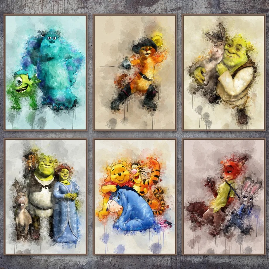 Watercolor Shrek Pooh Bear Monsters University Wall Art Canvas Painting Nordic Posters And Prints Wall Pictures Kids Room Decor
Watercolor Shrek Pooh Bear Monsters University Wall Art Canvas Painting Nordic Posters And Prints Wall Pictures Kids Room Decor