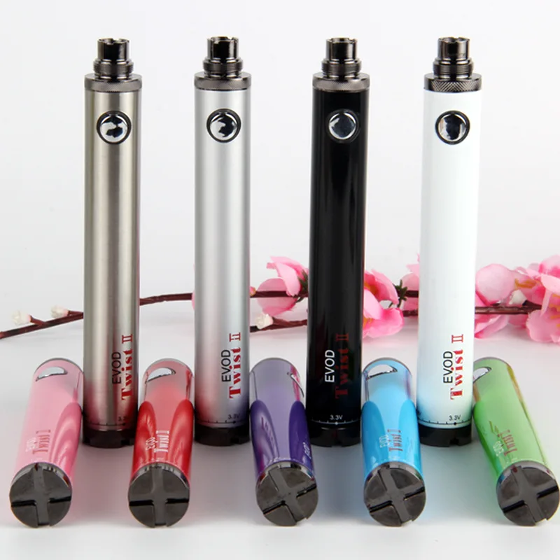 eVod Twist II Battery E Cigarette 1600mAh 3.3~4.8V Variable Voltage Evod Battery 2 for T3S CE4 Atomizers Vape Tank Vaporizer Kit