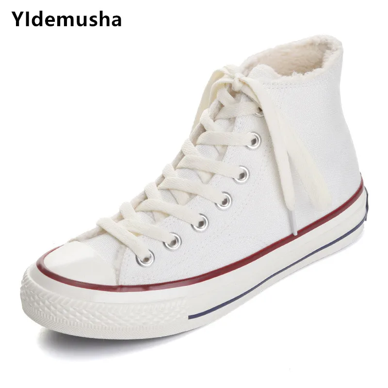 2018 Women Canvas Shoes Fashion Solid Color Women Vulcanized Warm Shoes Lace-up Casual White Plush Inside Shoes Woman Sneakers
2018 Women Canvas Shoes Fashion Solid Color Women Vulcanized Warm Shoes Lace-up Casual White Plush Inside Shoes Woman Sneakers