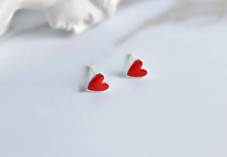 Ziris Fashion Jewelry S925 Sterling Silver Stud Earringst Cute Solid Red Enamel Love Heart for Gilrs Lady Gift
Ziris Fashion Jewelry S925 Sterling Silver Stud Earringst Cute Solid Red Enamel Love Heart for Gilrs Lady Gift