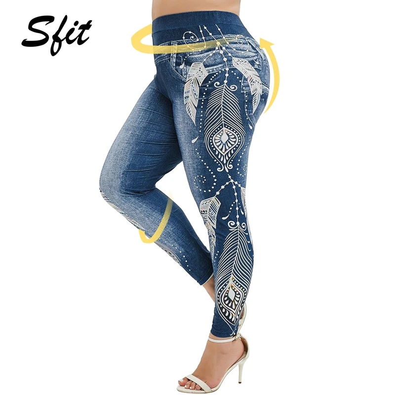Sfit Women Plus Size High Stertch Jeans Print Leggings Summer Trousers Straight Capri Casual Workout Yoga Pants
Sfit Women Plus Size High Stertch Jeans Print Leggings Summer Trousers Straight Capri Casual Workout Yoga Pants