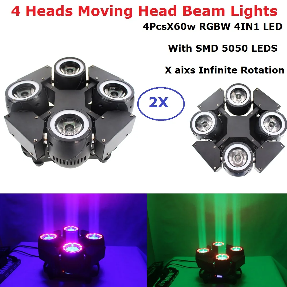 2XLot 4 Heads Beam Lights High Quality 4X60W RGBW 4IN1 LED Beam Moving Head Wash Lights DMX512 Stage LED Dj Xmas DMX Disco Light
2XLot 4 Heads Beam Lights High Quality 4X60W RGBW 4IN1 LED Beam Moving Head Wash Lights DMX512 Stage LED Dj Xmas DMX Disco Light