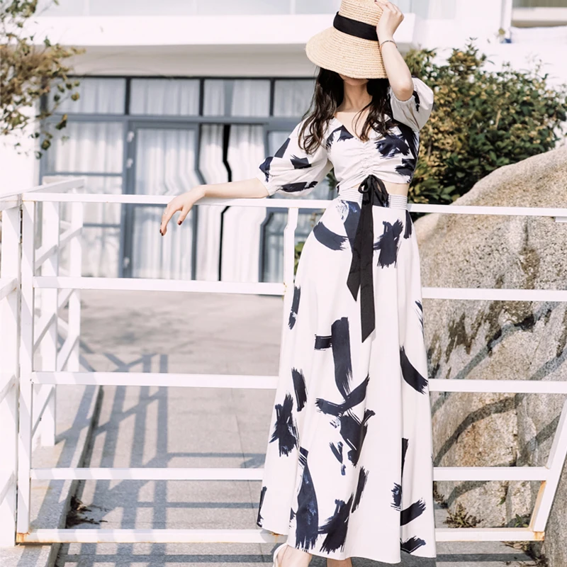 YOSIMI 2019 Summer Two Piece Set Top and Pants V-neck Short Sleeve Top and Long Skirt Print Chiffon Dress Ladies Party Dresses
YOSIMI 2019 Summer Two Piece Set Top and Pants V-neck Short Sleeve Top and Long Skirt Print Chiffon Dress Ladies Party Dresses