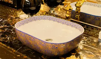Bathroom ceramic countertop Vessel sink Rectangular Cloakroom washbasin Hand-made art basin LGQ041
Bathroom ceramic countertop Vessel sink Rectangular Cloakroom washbasin Hand-made art basin LGQ041